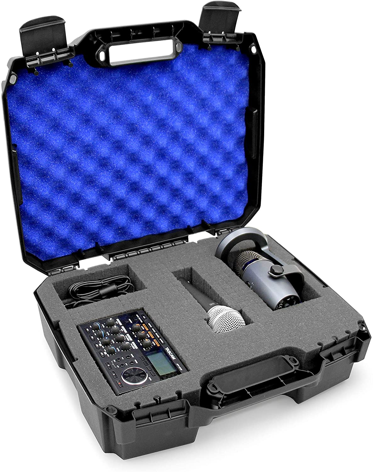 CASEMATIX 17 inch Portable Podcast Studio Case - Shockproof Travel Storage for Microphones, Audio Recorders, Laptops & Cables with Customizable Foam Inserts | Perfect for Podcasters, Musicians & Content Creators On-The-Go