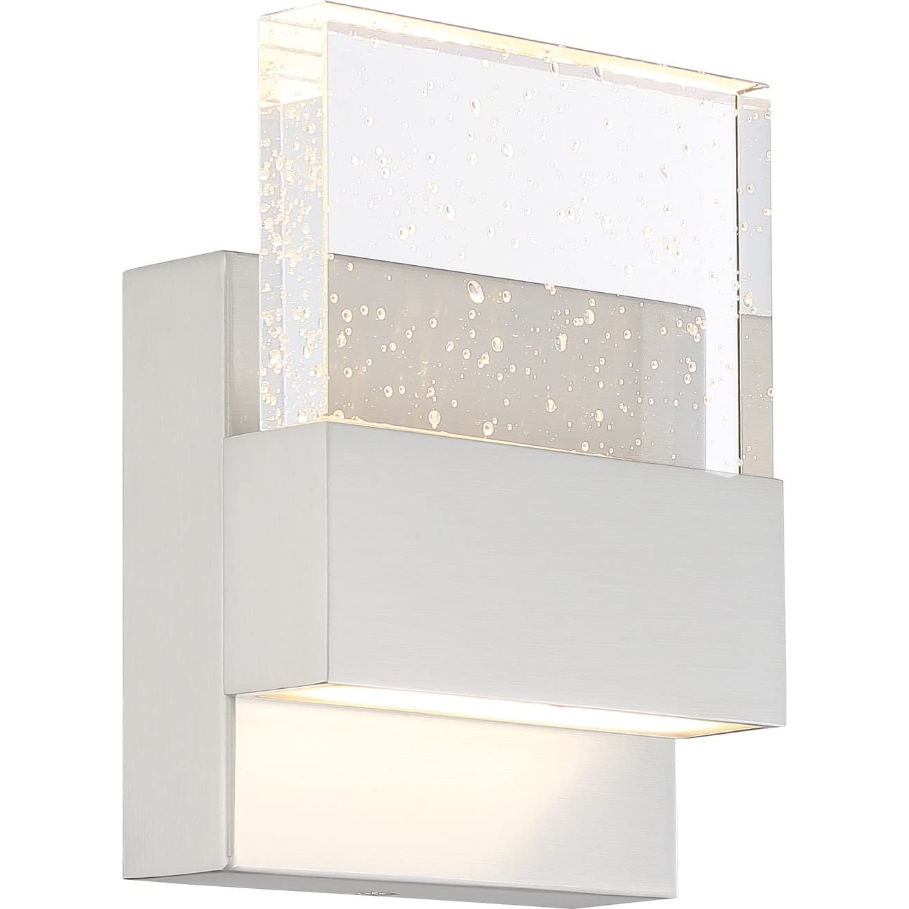 Polished Nickel Finish with Seeded Glass Shade - Elegant Modern Lighting Fixture for Dining Room, Bedroom, or Living Room Decor