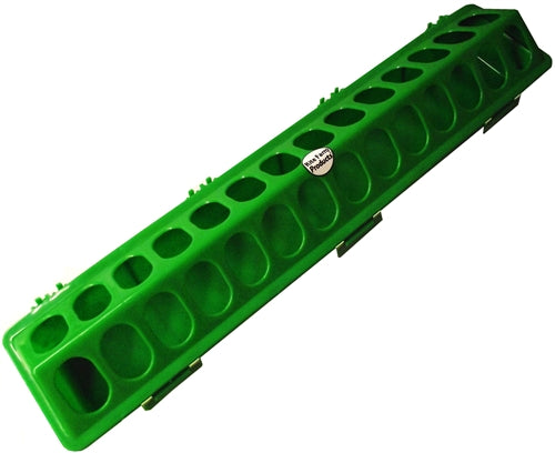 Rite Farm 20 Green Chicken Feeder for Chicks - Durable Poultry Feeding Tray for Baby Chickens - Perfect for Brooders, Coops & Backyard Farms