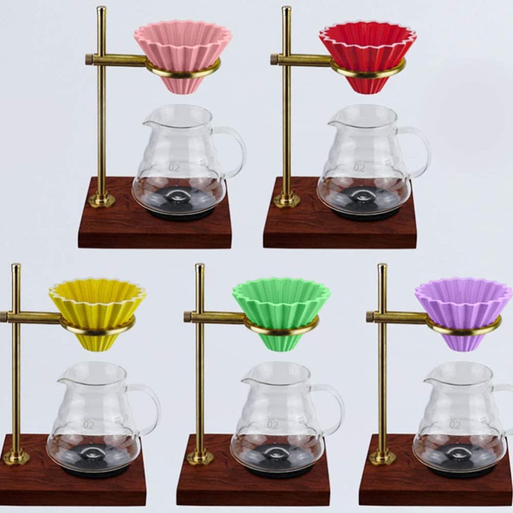 Adjustable Coffee Dripper Holder - Manual Wooden Filter Cup Stand with Light Brown Gold Finish | Perfect for Pour Over Coffee, Chemex & Drip Brewing at Home or Cafe