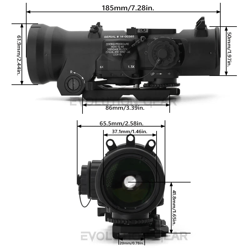 Tactical Rifle Scope DR1.5 6x Fixed Dual FOV Milspec Red Dot Sight with Killflash - Hunting & Shooting Accessories for Outdoor Sports, Tactical Missions, and Target Practice