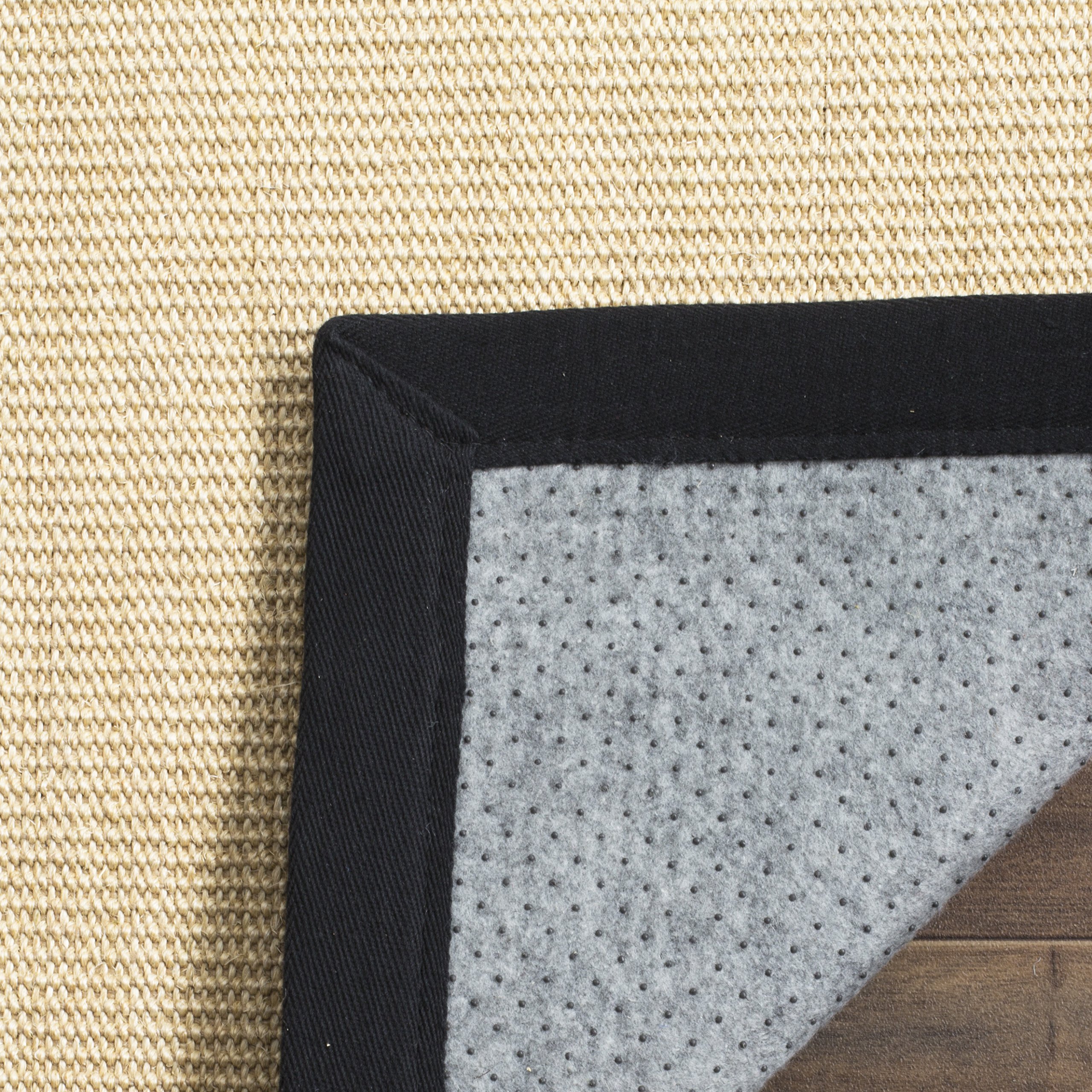 SAFAVIEH Natural Fiber Collection Area Rug - 6' x 9', Maize & Black, Border Sisal Design, Easy Care, Durable for High Traffic Areas - Perfect for Living Room, Bedroom, Office & Entryway (NF441A)
