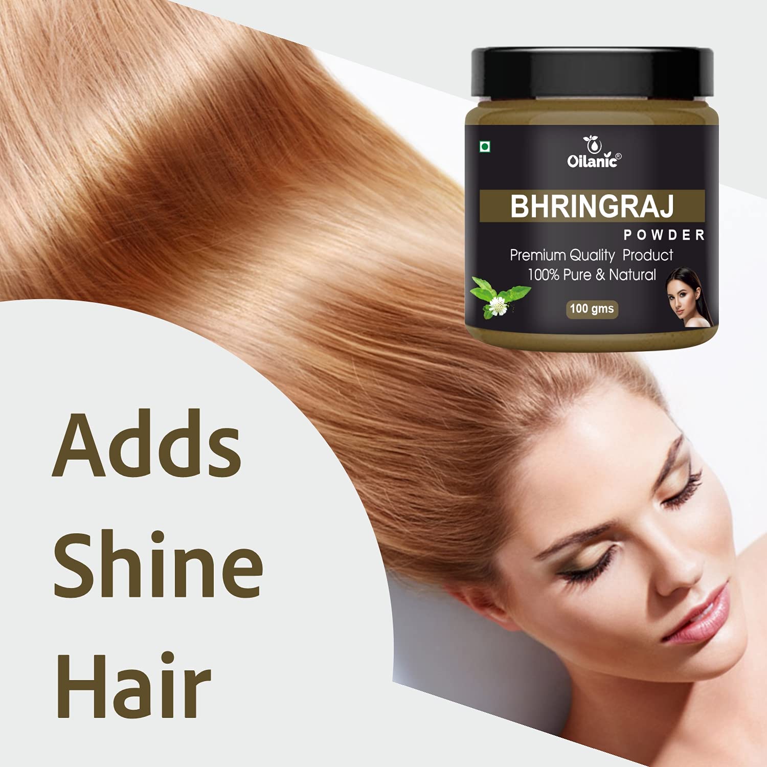 Oilanic 100% Pure Natural Bhringraj Powder for Hair Growth & Skin Care - 2 Pack (200g Each) | Ayurvedic Herbal Treatment for Dandruff, Hair Fall & Glowing Skin
