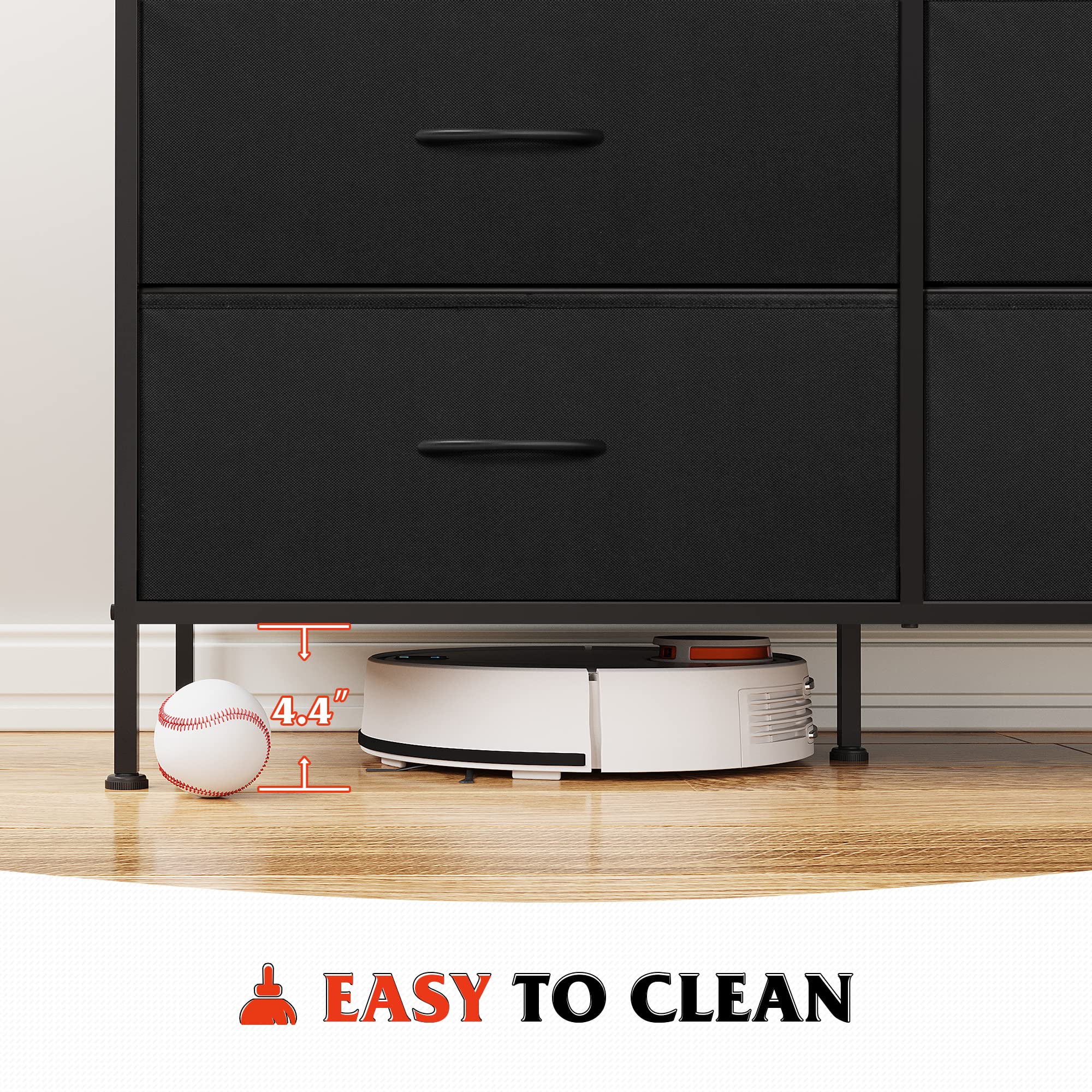 WLIVE 6-Drawer Dresser TV Stand for 50