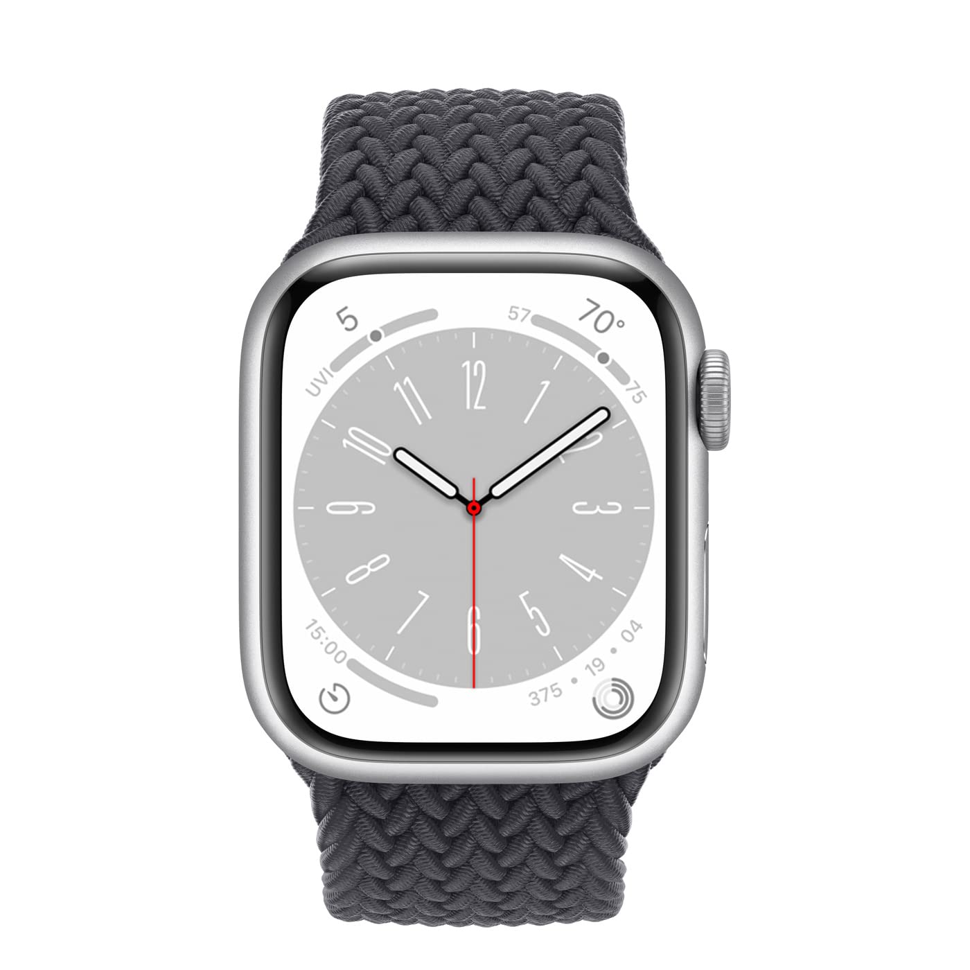 Apple Watch Series 8 (GPS, 41mm) - Silver Aluminum Case with Midnight Braided Solo Loop - Renewed Smartwatch for Fitness Tracking, Heart Rate Monitoring & iPhone Connectivity | Perfect for Workouts, Daily Wear & Active Lifestyle