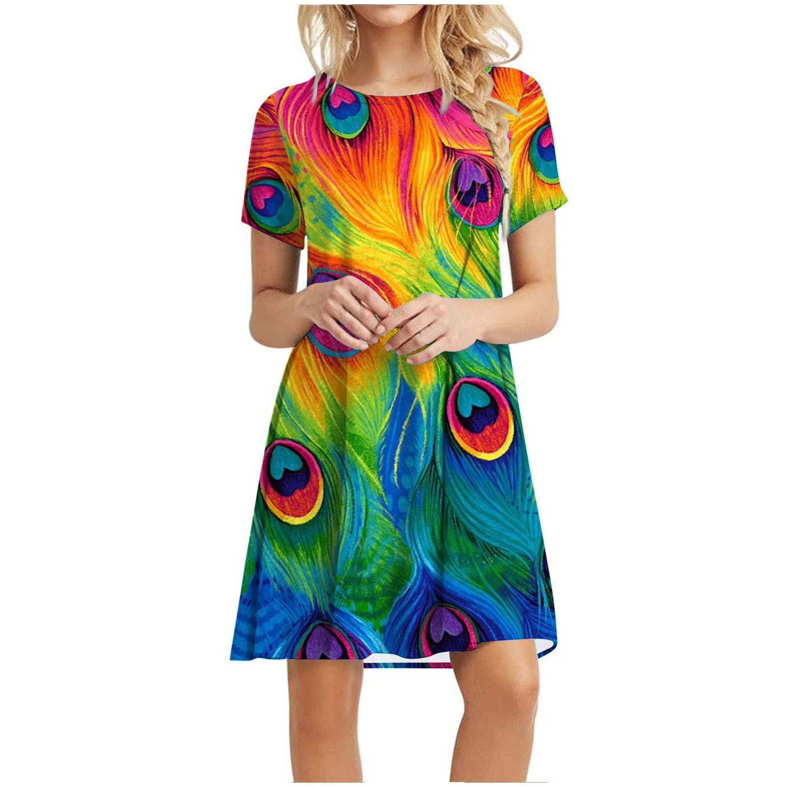 Women's Maxi Summer Dresses 2022 - Flowy Sleeve Casual Swing Longuette Dress for Beach, Vacation & Outdoor Parties | Plus Size Options Available