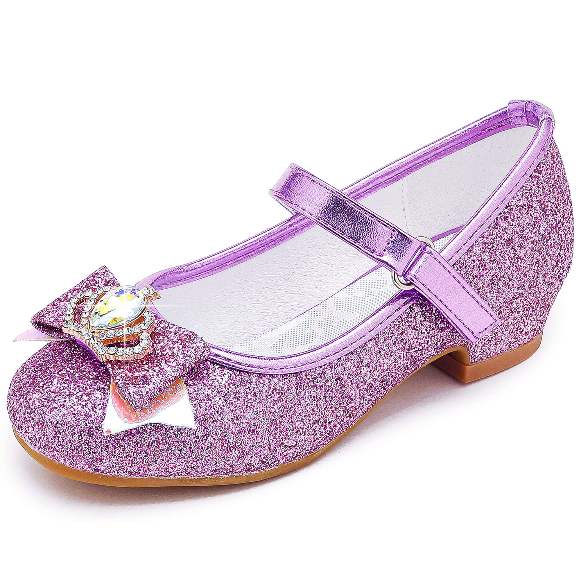Furdeour Girls Mary Jane Dress Shoes - Glitter Princess Heels for Toddler & Kids | Wedding, Flower Girl, Bridesmaid Party Shoes | Perfect for Special Occasions & Formal Events