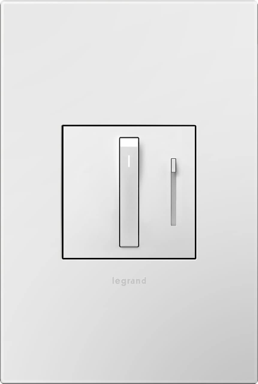 Legrand Adorne Whisper Tru-Universal Dimmer Switch - 700W Compatible with Incandescent, Halogen, MLV, Fluorescent, ELV, CFL & LED Lights - Includes White Wall Plate - Perfect for Living Rooms, Bedrooms & Home Theater Lighting Control