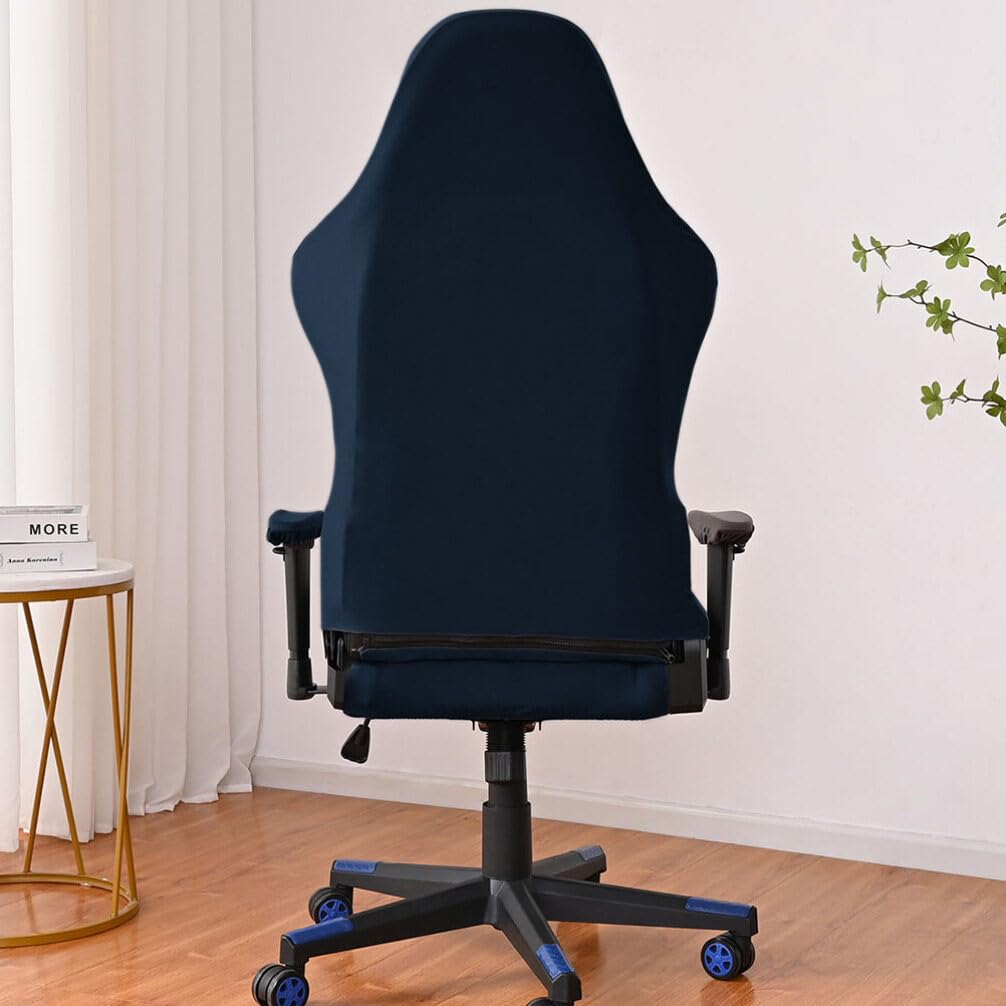 DECHOUS 1 Set Stretchable Washable Gaming Chair Covers - Universal Fit for Office, Computer & Desk Chairs - Protects from Spills & Wear - Perfect for Home Office, Gaming Setup & Workspace (Black)