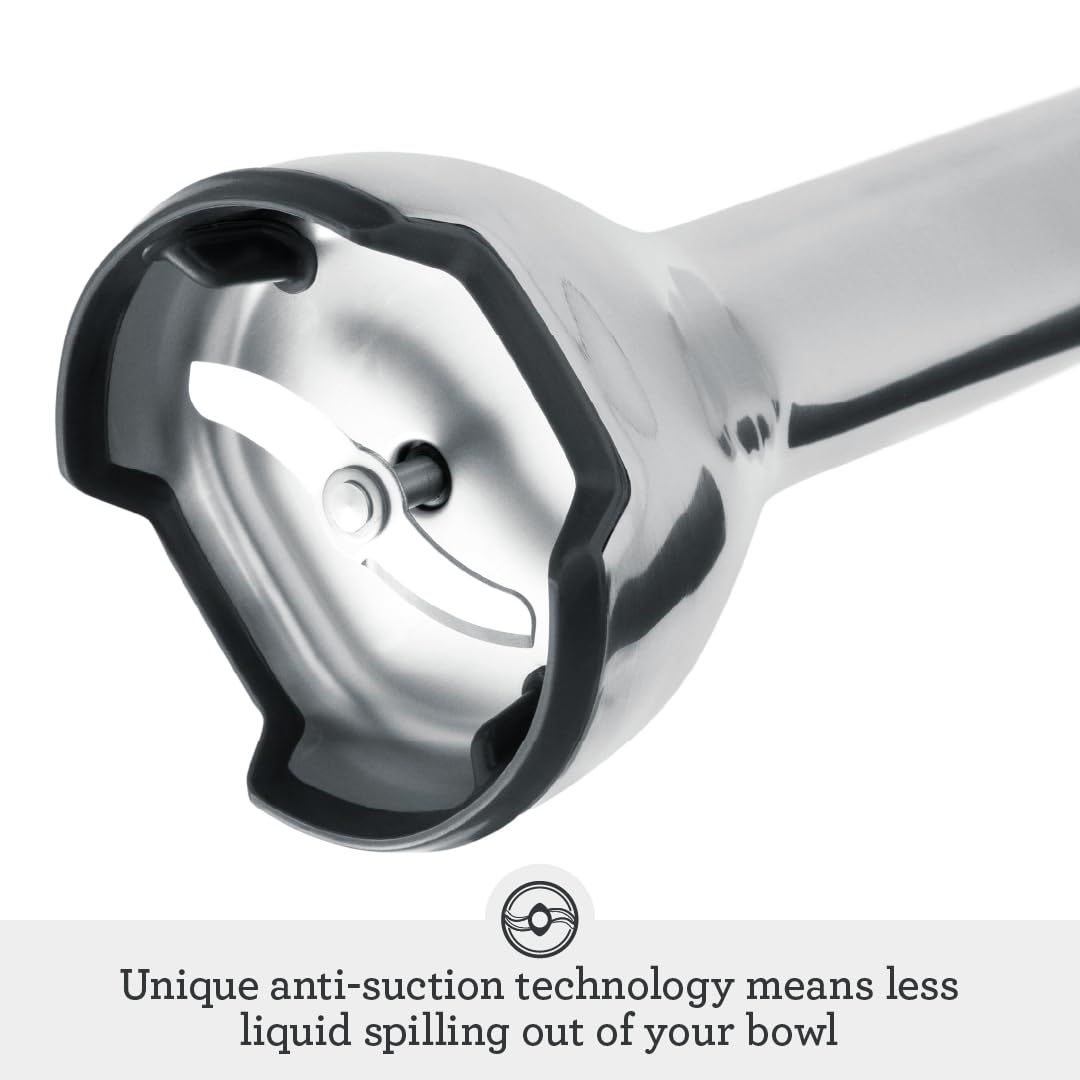 Breville Control Grip Immersion Blender - Powerful 280W Handheld Blender with Brushed Stainless Steel Design - Perfect for Smoothies, Soups, Sauces & Baby Food Prep in Kitchen