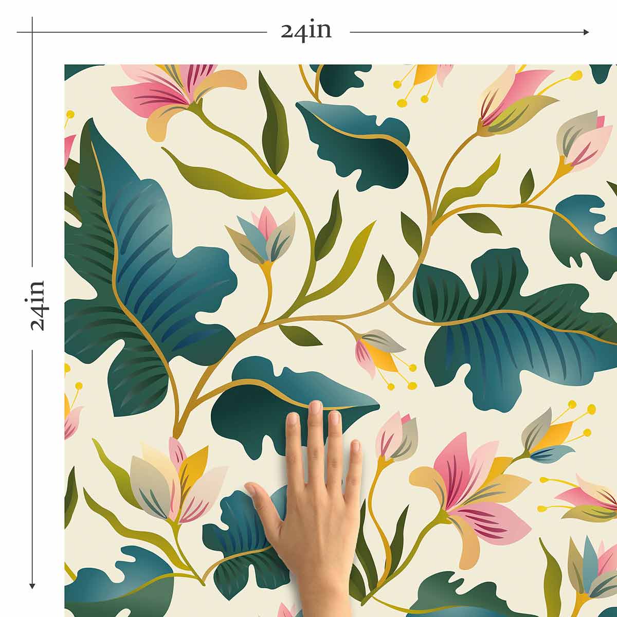 Green Leaf Peel and Stick Removable Wallpaper 4938 - Self-Adhesive Decorative Wall Covering for Home, Office & Nursery - Easy DIY Application & Damage-Free Removal
