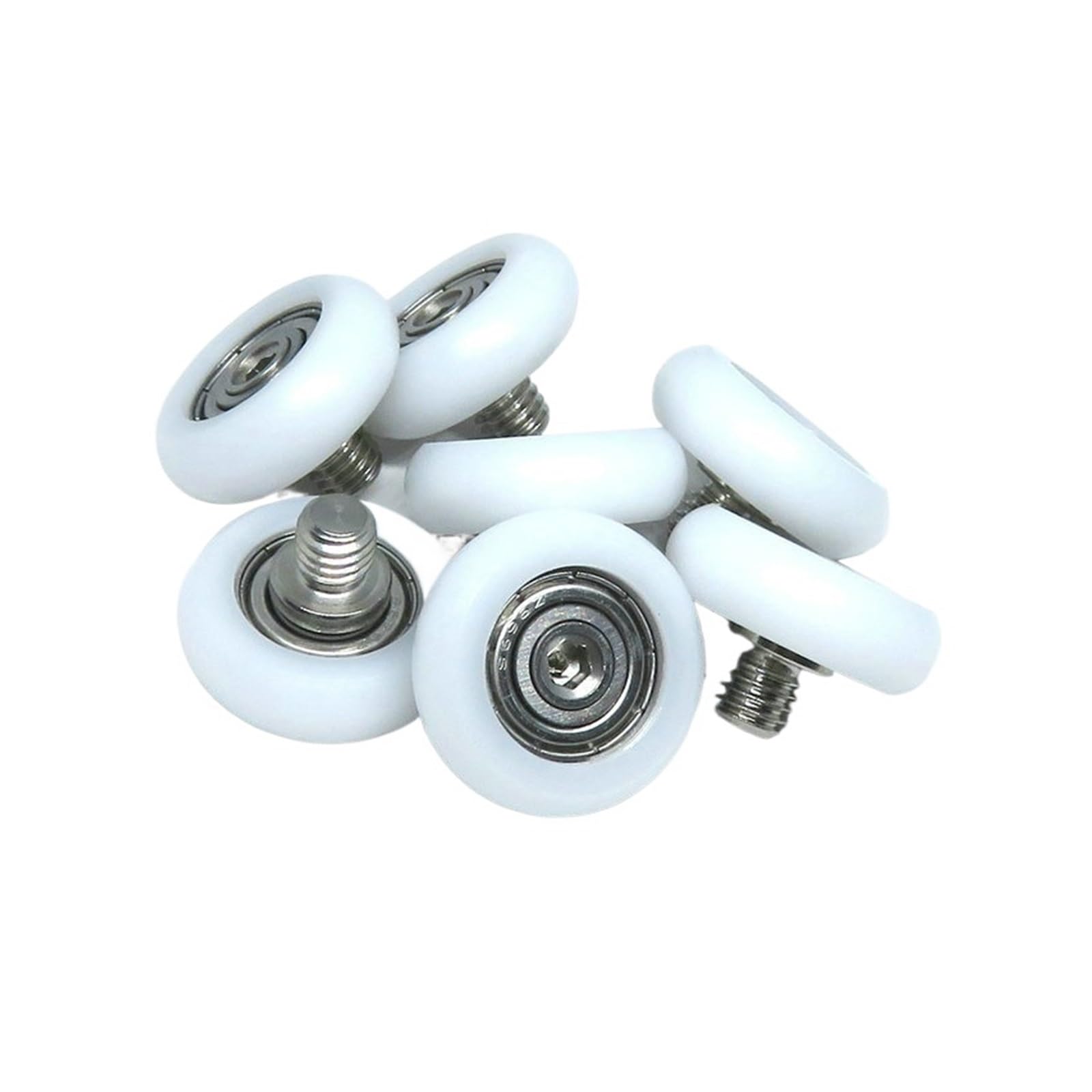 10 PCS 22mm POM Bolt Rollers with M6 Screws - BSR69622-7C1L6M6 22x7mm POM Cabinet Sliding Door Pulleys - Smooth Gliding for Wardrobe, Kitchen, and Office Furniture Installation