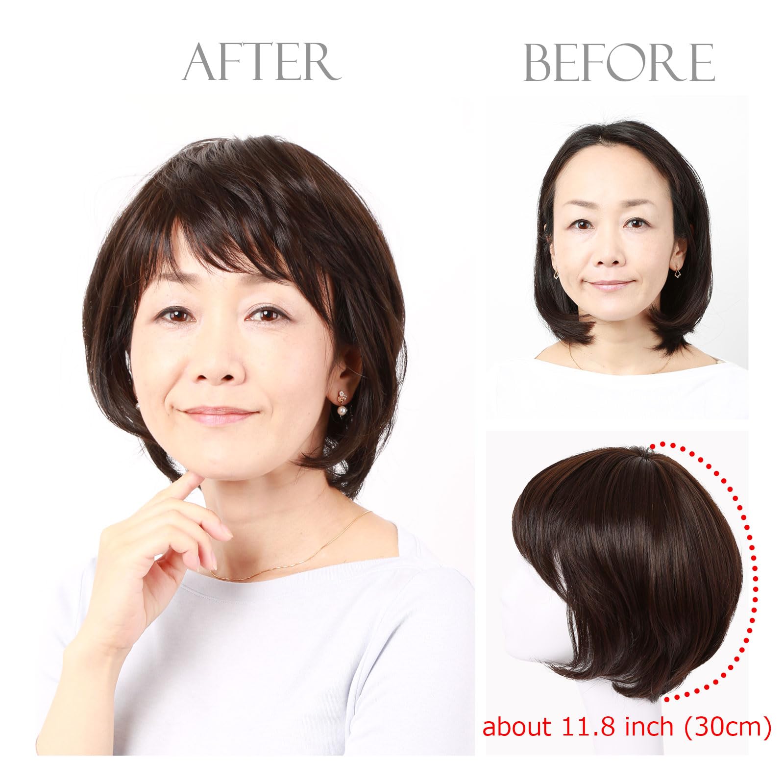 IC2042K IC2042KH Heat Resistant Synthetic Short Layered Curly Human Hair Wigs for Women - Medical Hair Loss Solution (Human Hair Mixed, Medical Base, 2 Natural Black) | Perfect for Daily Wear, Cosplay & Chemotherapy Patients