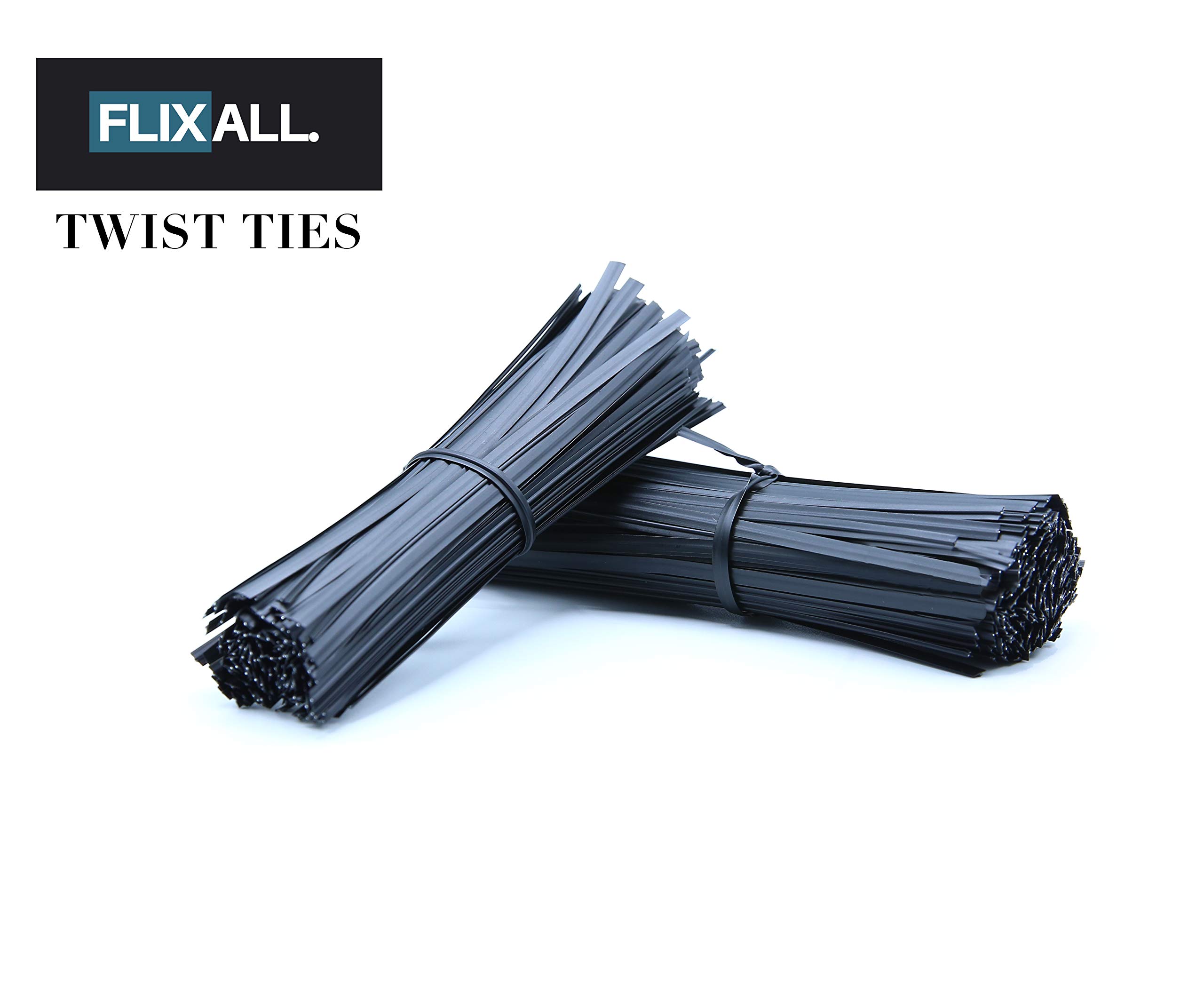 100-Pack 5-Inch Black Plastic Coated Twist Ties - Reusable Premium Quality for Bags, Cords, Bread & Household Organization - Perfect for Bundling Wires, Sealing Food Bags & DIY Crafts