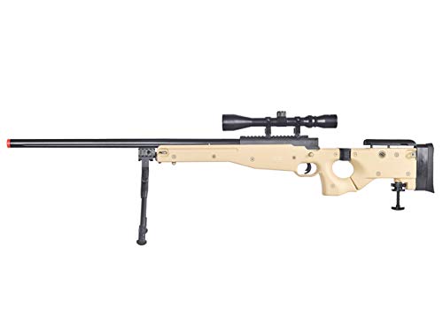 Well MB08 Airsoft Sniper Rifle with Scope & Bipod - Tan | High-Precision Airsoft Gun for Outdoor Target Shooting & Tactical Games