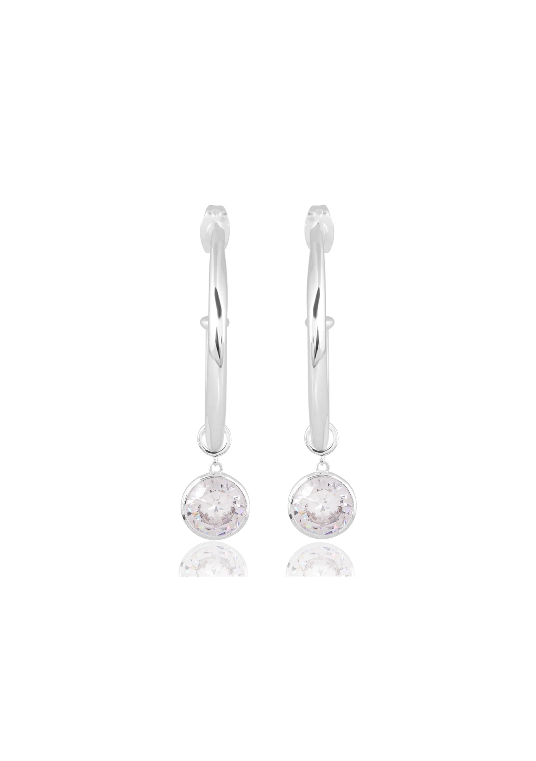 Lola Knight Vivienne Crystal Charm Bridal Drop Earrings - Sterling Silver Dangle Earrings for Wedding, Prom & Special Occasions