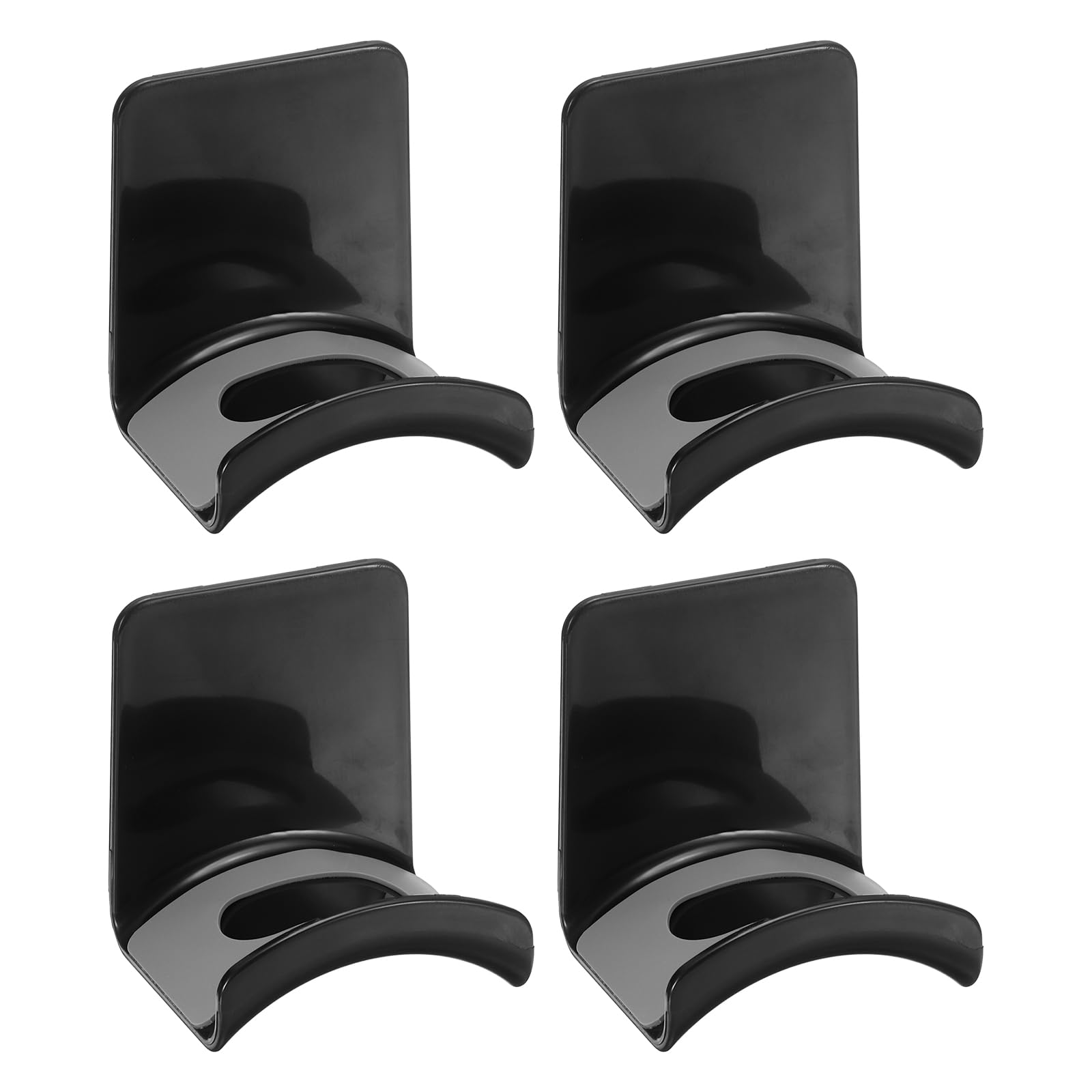 4-Pack ABS Headphone Stand with Adhesive Mount - Under Desk Headset Holder Hook for Gaming Headphones & Earphones, Black (Wall-Mounted) - Perfect for Office, Gaming Setup & Home Organization