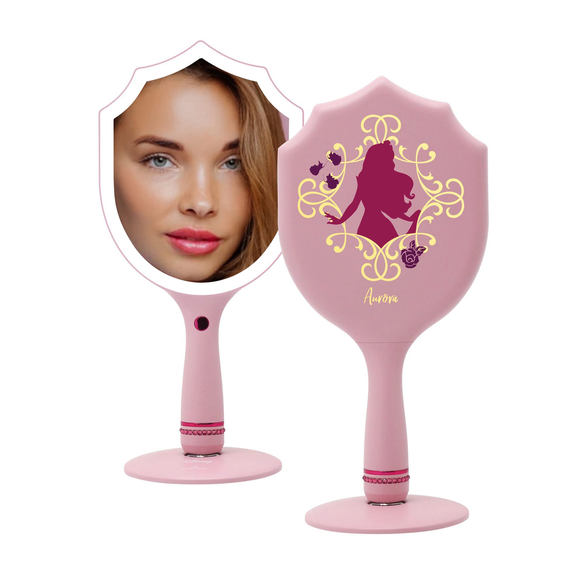 Disney Princess Aurora LED Makeup Mirror - 3 Color Modes for Travel & Bedroom