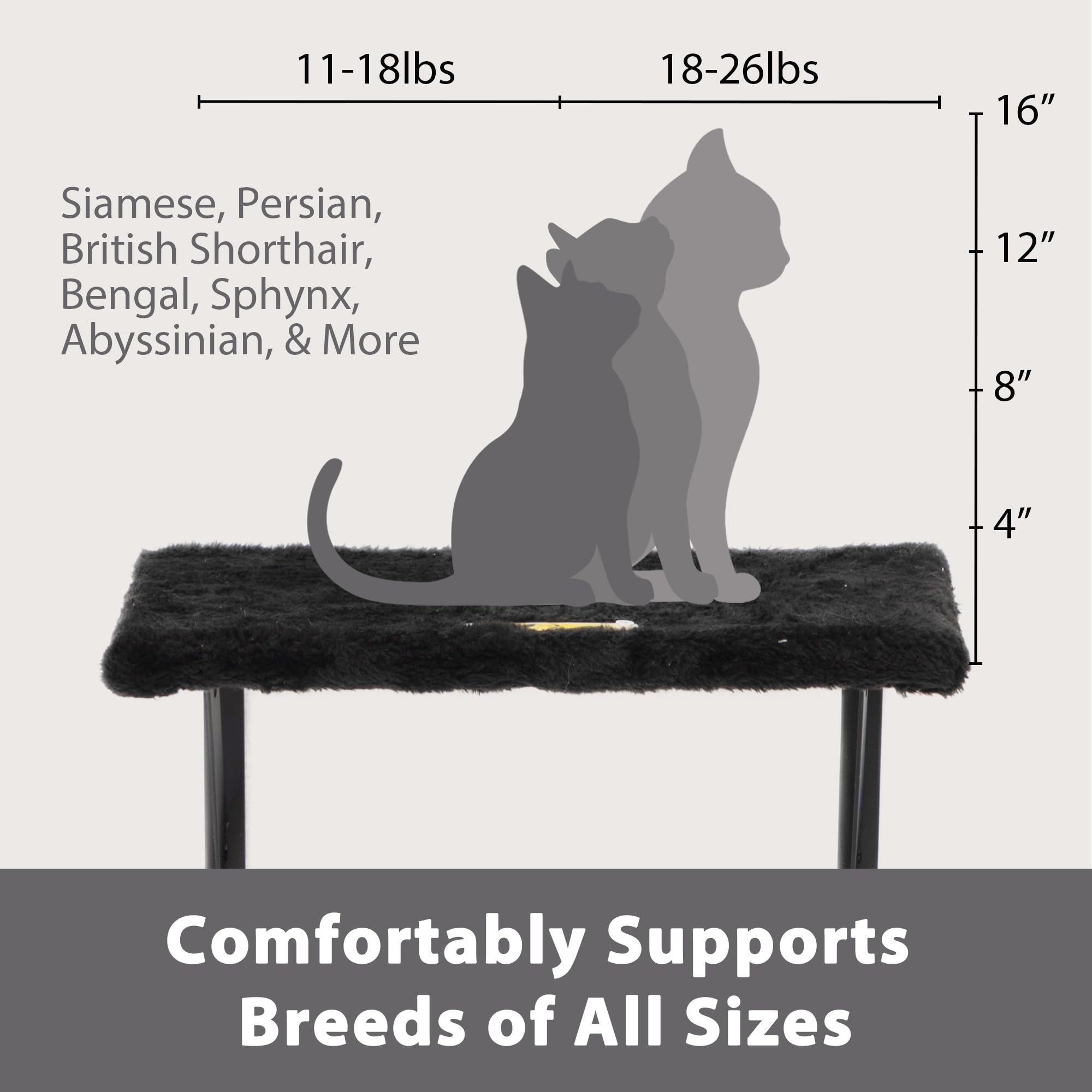 COZIWOW 5-Piece Cat Wall Shelves & Perches Set - Modern Cat Climbing Furniture with Scratching Post, Hanging Bed, House, Steps & Tree for Large/Small Cats (Black) - Perfect for Indoor Cat Play & Relaxation Spaces