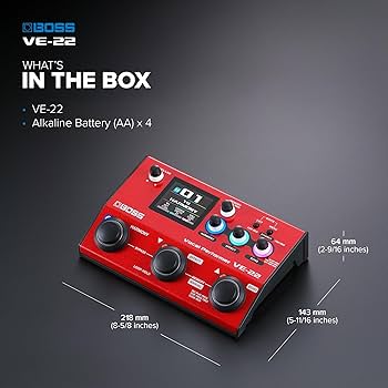 BOSS VE-22 Vocal Performer & Looper Pedal - Professional Vocal Effects Processor for Singers & Musicians - Perfect for Live Performances, Studio Recording & Karaoke Nights