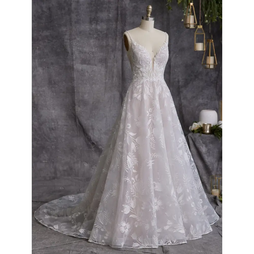 Keisha by Maggie Sottero - Elegant Lace Wedding Dress for Brides | Perfect for Church Ceremonies & Beach Weddings