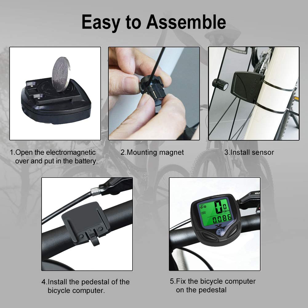 YS SY Wireless Bicycle Speedometer & Odometer - Waterproof Bike Computer with LCD Display, Multi-Functions for Cycling, Road & Mountain Bikes | Track Speed, Distance & Ride Data