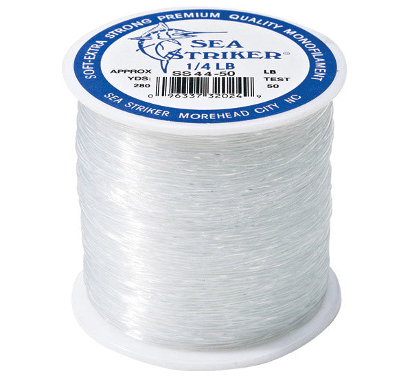 Sea Striker 1/4 lb Spools Clear Monofilament Fishing Line - Premium Strength & Durability for Freshwater & Saltwater Angling | Ideal for Casting, Trolling & Bottom Fishing