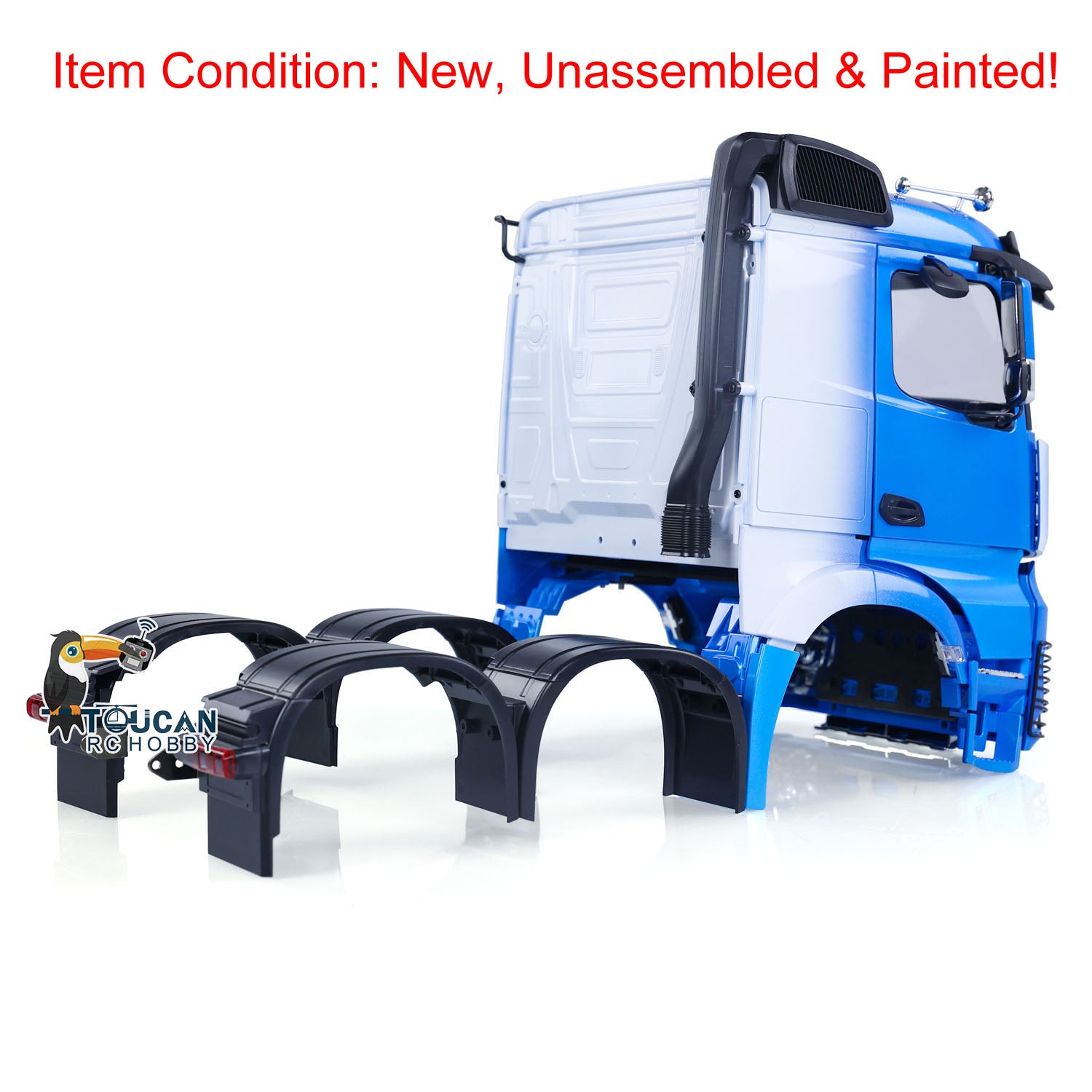 1/14 Scale Plastic Painted Cabin Body Shell Set for 6x6 RC Tractor Truck | Compatible with 6X4 Electric Radio Controlled Vehicles | Hobby Model K3363 Kit | Perfect for Off-Road Racing and DIY RC Car Projects