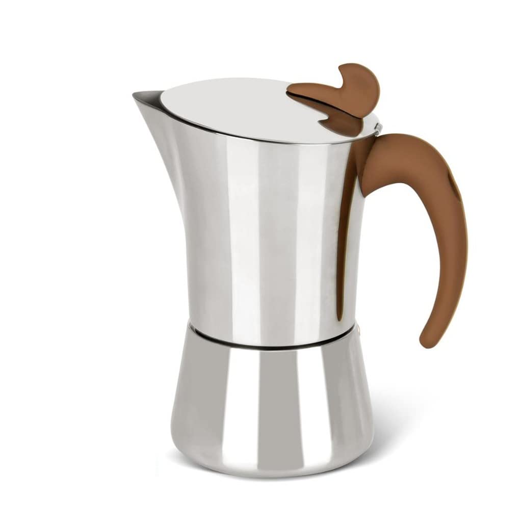 MJWDP Stainless Steel Stovetop Espresso Maker - 240ml Mocha Coffee Pot for Gas & Induction - Perfect for Home, Office & Camping - Latte & Cappuccino Brewing Tool (Color: A)