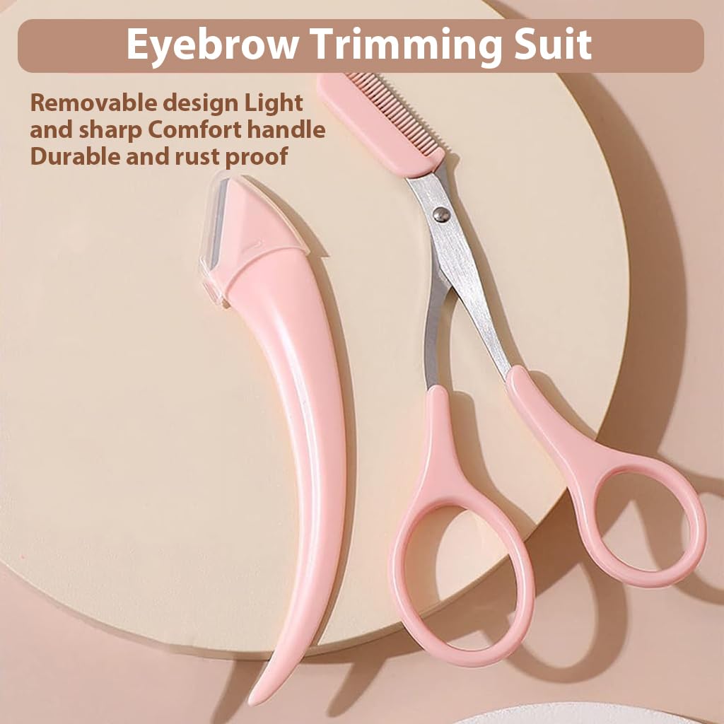 MAYCREATE® 6-Piece Eyebrow Trimmer Kit for Women & Men - Includes Eyebrow Trimmer, Brush, Razor & Tweezer - Professional Eyebrow Grooming Tools for Perfect Brows at Home or Salon