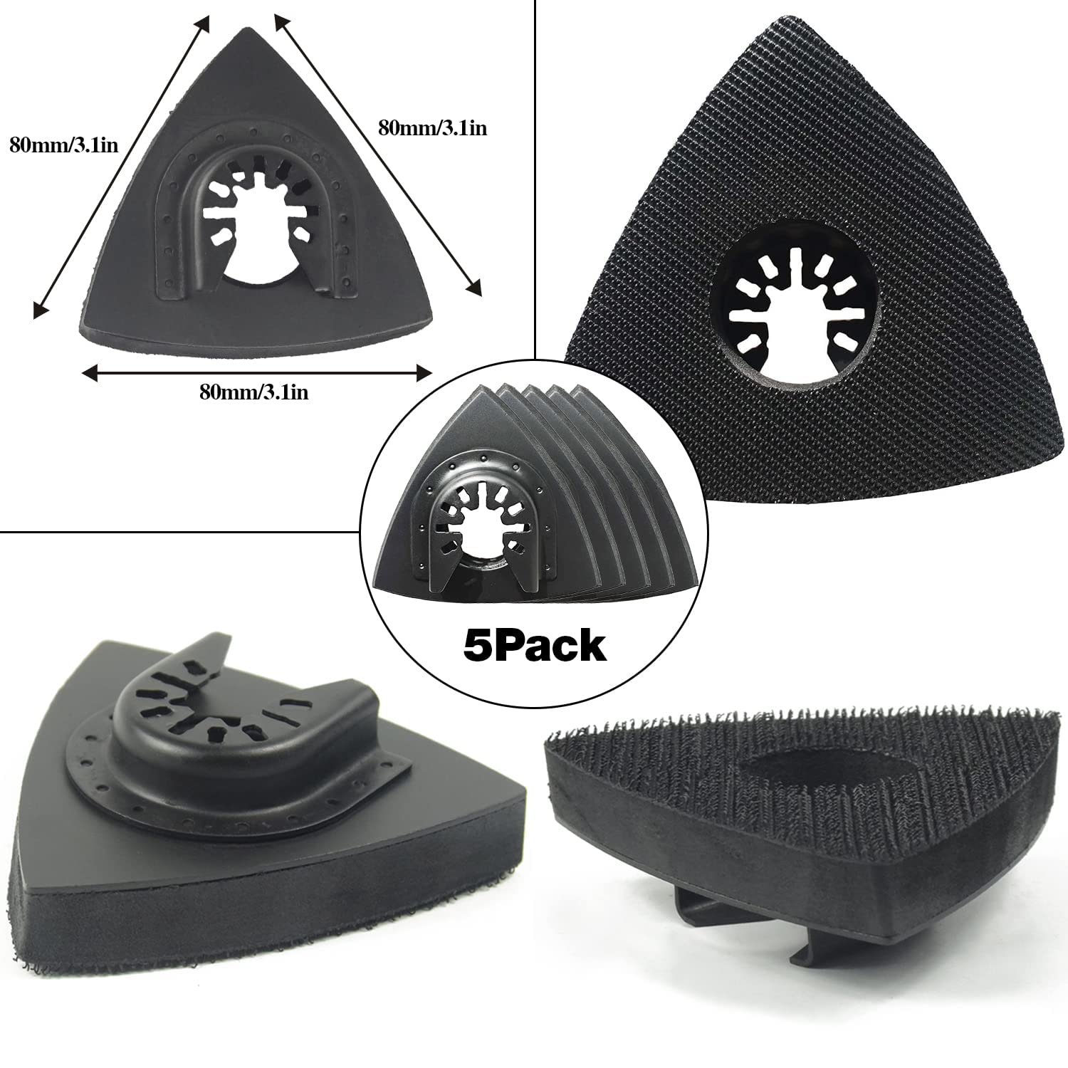 130Pcs Oscillating Tool Sanding Kit with 5 Triangle Pads & 125 Sandpaper Sheets - 60/80/120/180/240 Grits Hook & Loop for Wood, Plaster, Metal & DIY Projects - Perfect for Home Renovation, Furniture Refinishing & Surface Polishing