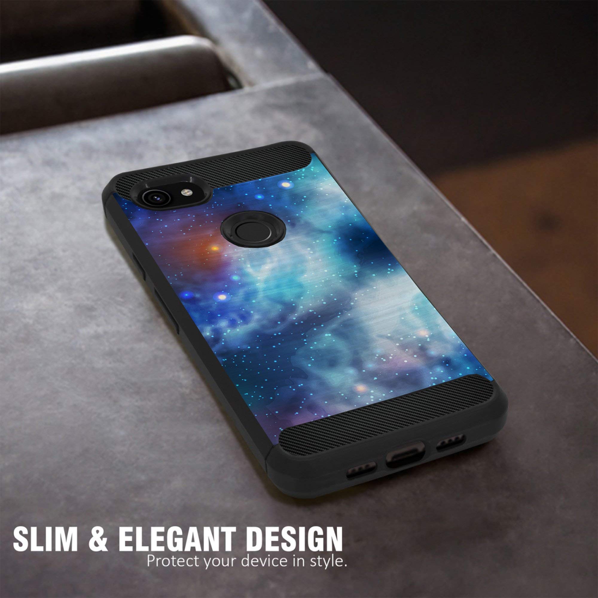 Google Pixel 3A Case - Slim TPU Cover with Scratch Protection & Galaxy Design for Daily Use