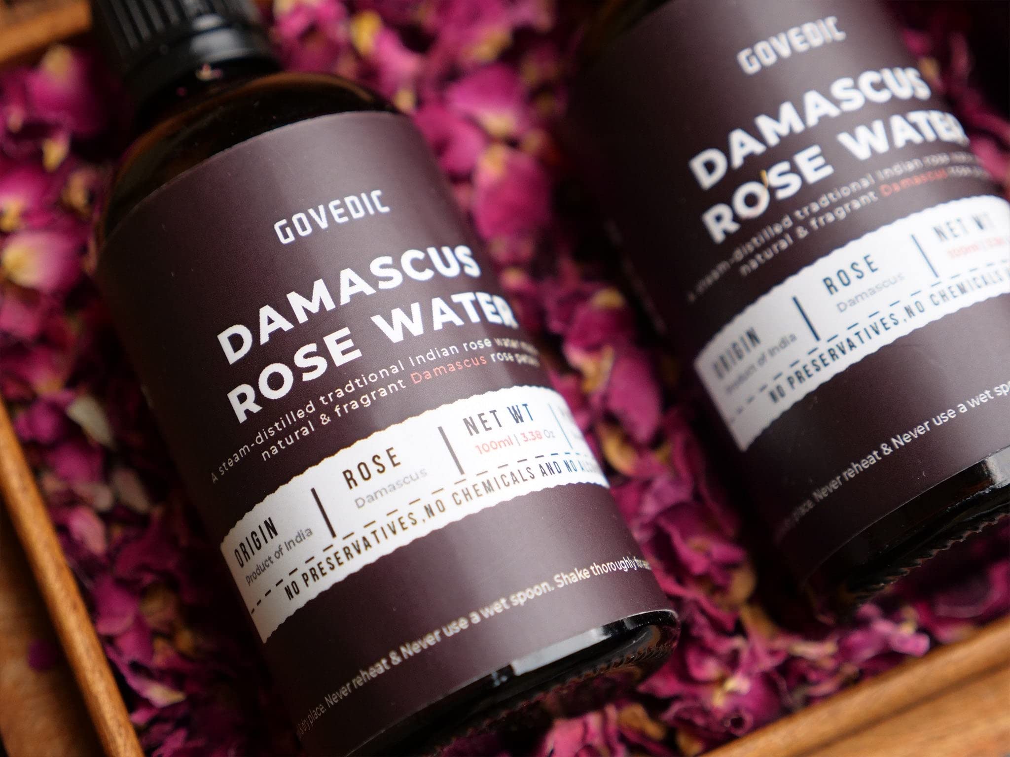 100% Pure Food Grade Rose Water for Cooking, Baking & Cocktails | Steam-Distilled Edible Damask Rose Hydrosol | 3.38 Oz (100ml) Bottle | Perfect for Middle Eastern Recipes, Desserts, Skincare & Hair Care