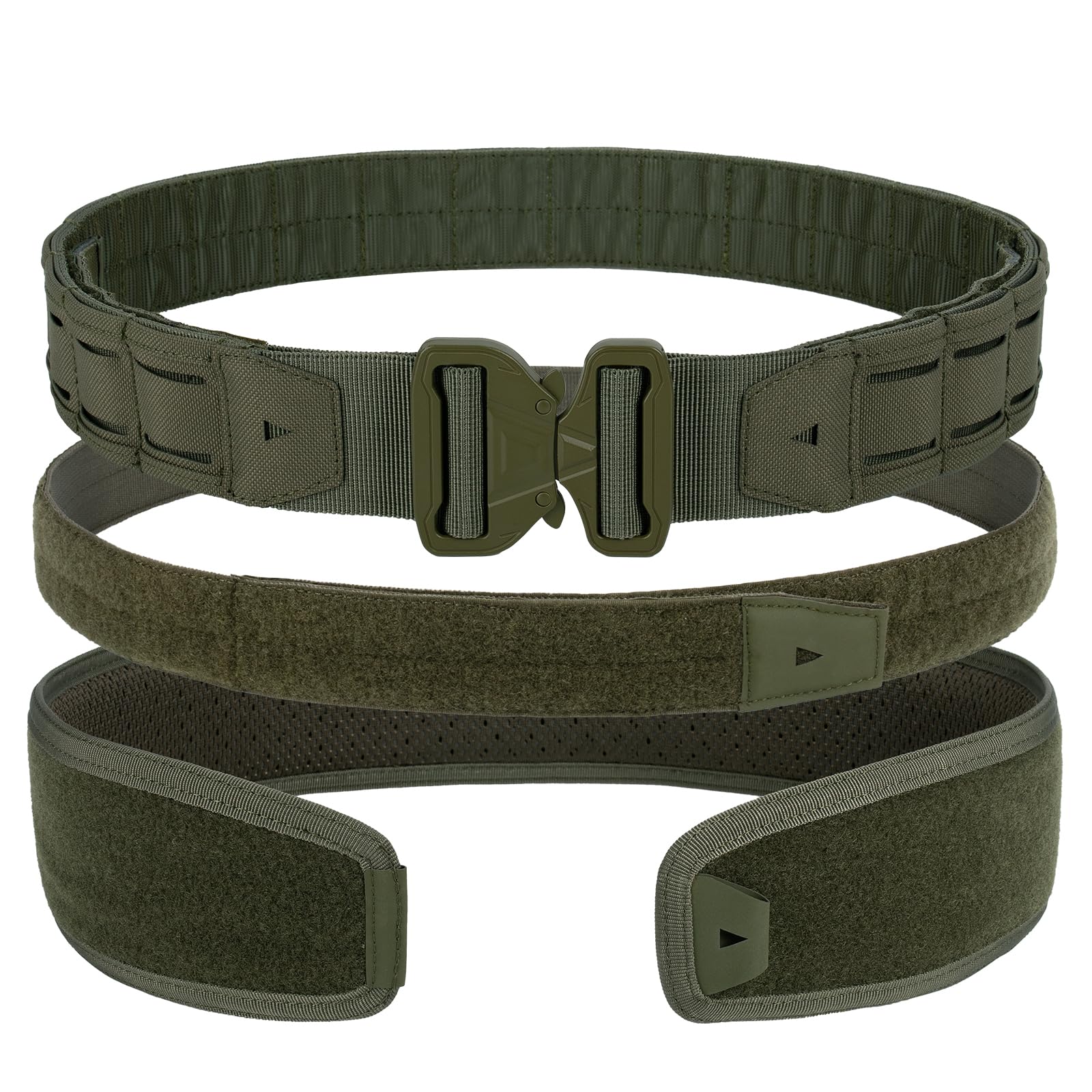 YAKEDA Tactical Battle Belt - Quick Release Military Belt for Men, Padded Nylon Duty Belt with Inner Belt & Anti-Slip Design - Perfect for Airsoft, Hunting, Hiking & Outdoor Activities