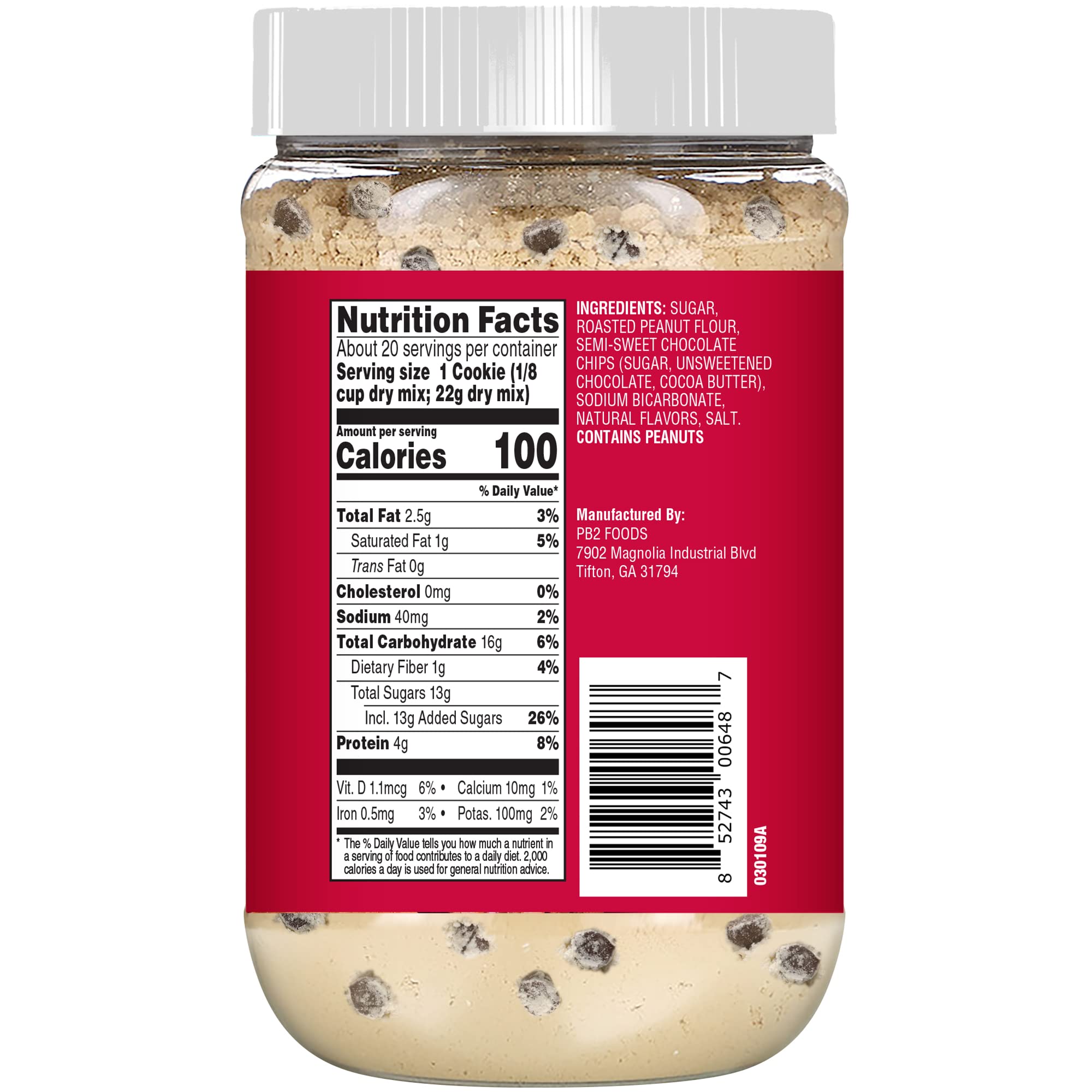 PB2 Pantry Chocolate Chip Cookie & Brownie Mix - Gluten Free, Non-GMO, Vegan, 4g Protein Per Cookie (2 Jars, 16 Oz Each) - Perfect for Healthy Baking, Snacks & Desserts
