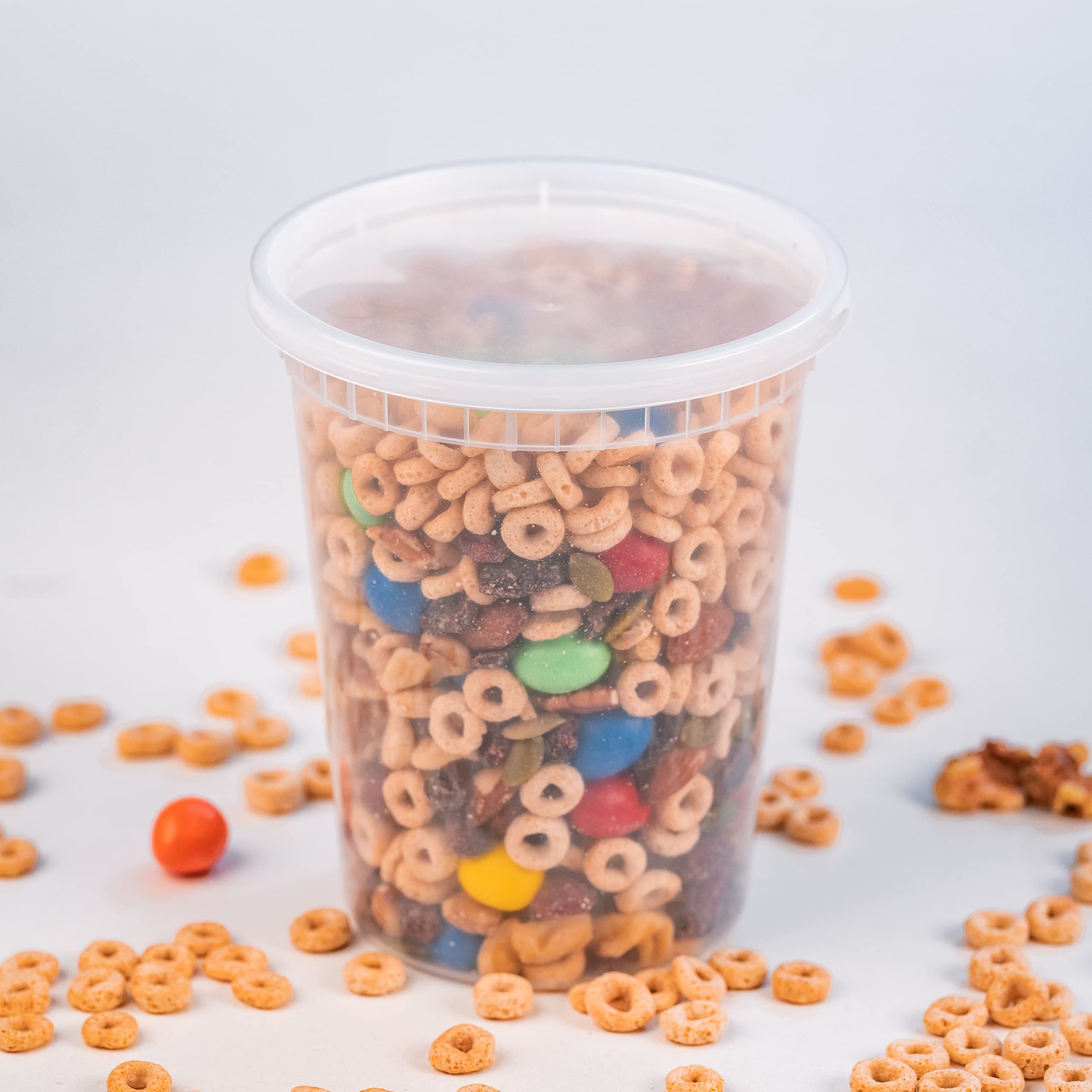 32 oz (20-Pack) BPA-Free Plastic Food Storage Containers with Airtight Lids - Microwave, Freezer & Dishwasher Safe - Heavy Duty Meal Prep Containers for Leftovers, Lunches & Bulk Food Storage - Leakproof & Recyclable