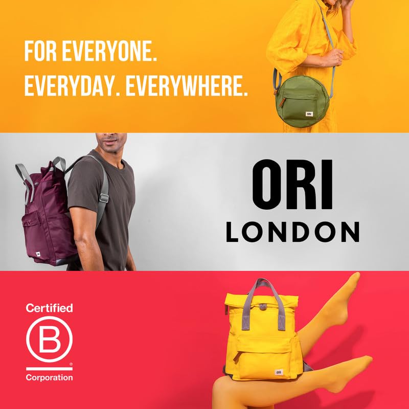 ORI LONDON Rolltop Backpack for Men & Women - Waterproof Nylon Travel Backpack with Laptop Compartment (Fits 15.6