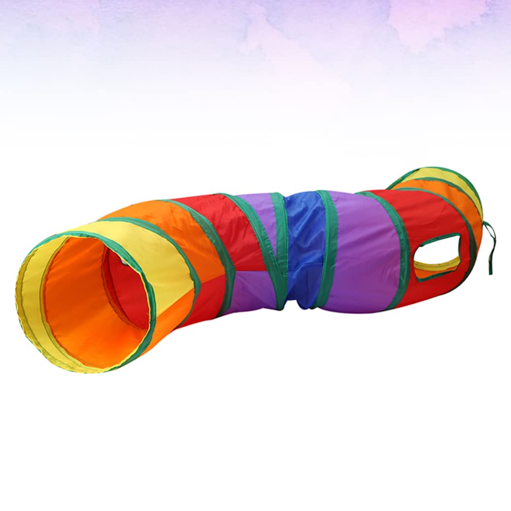 POPETPOP Rainbow Cat Tunnel - Interactive Cat Tube Toy for Kittens, Puppies, Bunnies & Rabbits - Large Long Pet Play Tunnel for Indoor/Outdoor Fun - Perfect for Hide & Seek, Exercise & Playtime