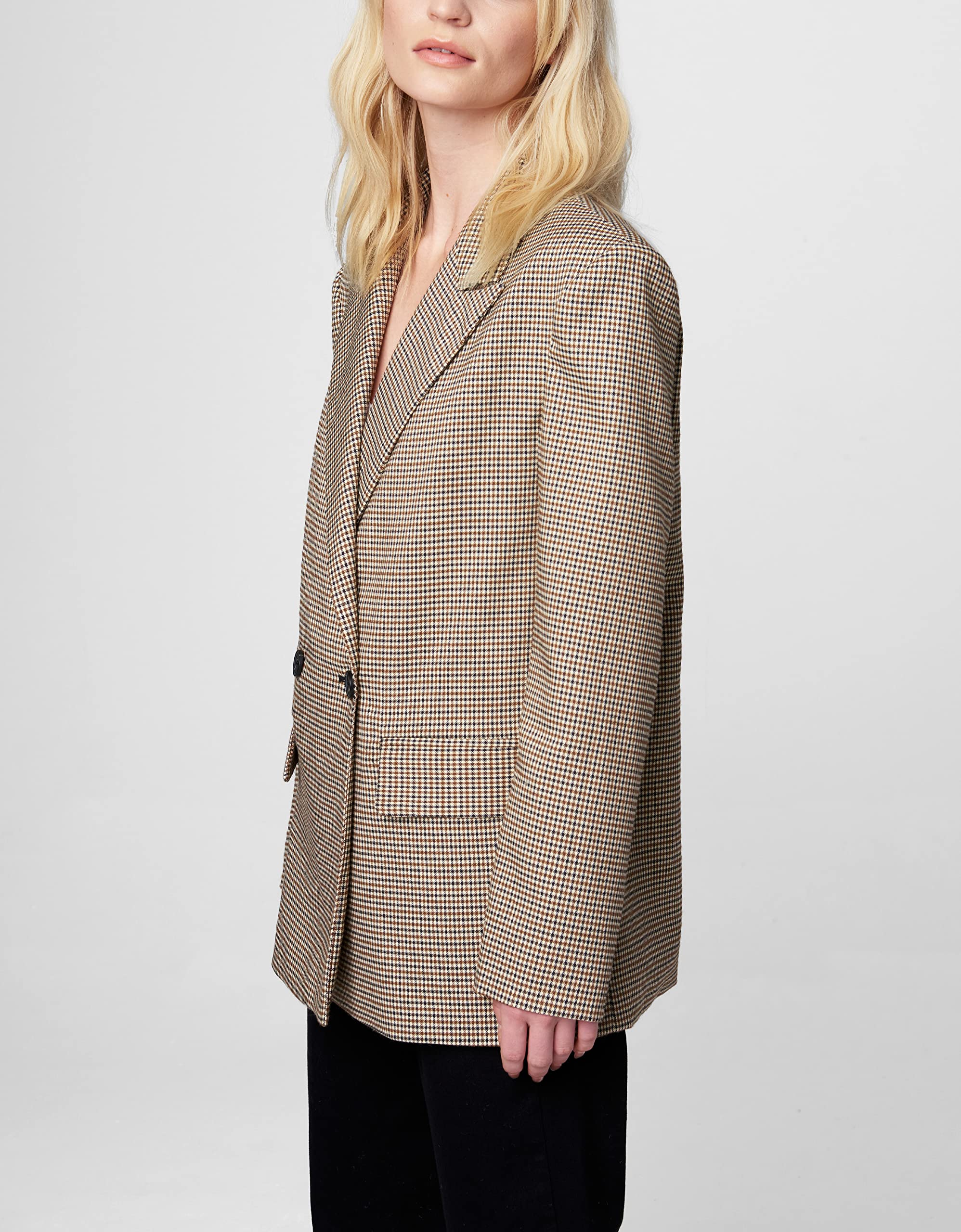 BLANKNYC Women's Plaid Blazer Jacket - Stylish Office Wear & Casual Outfit for Work, Business Meetings and Date Nights