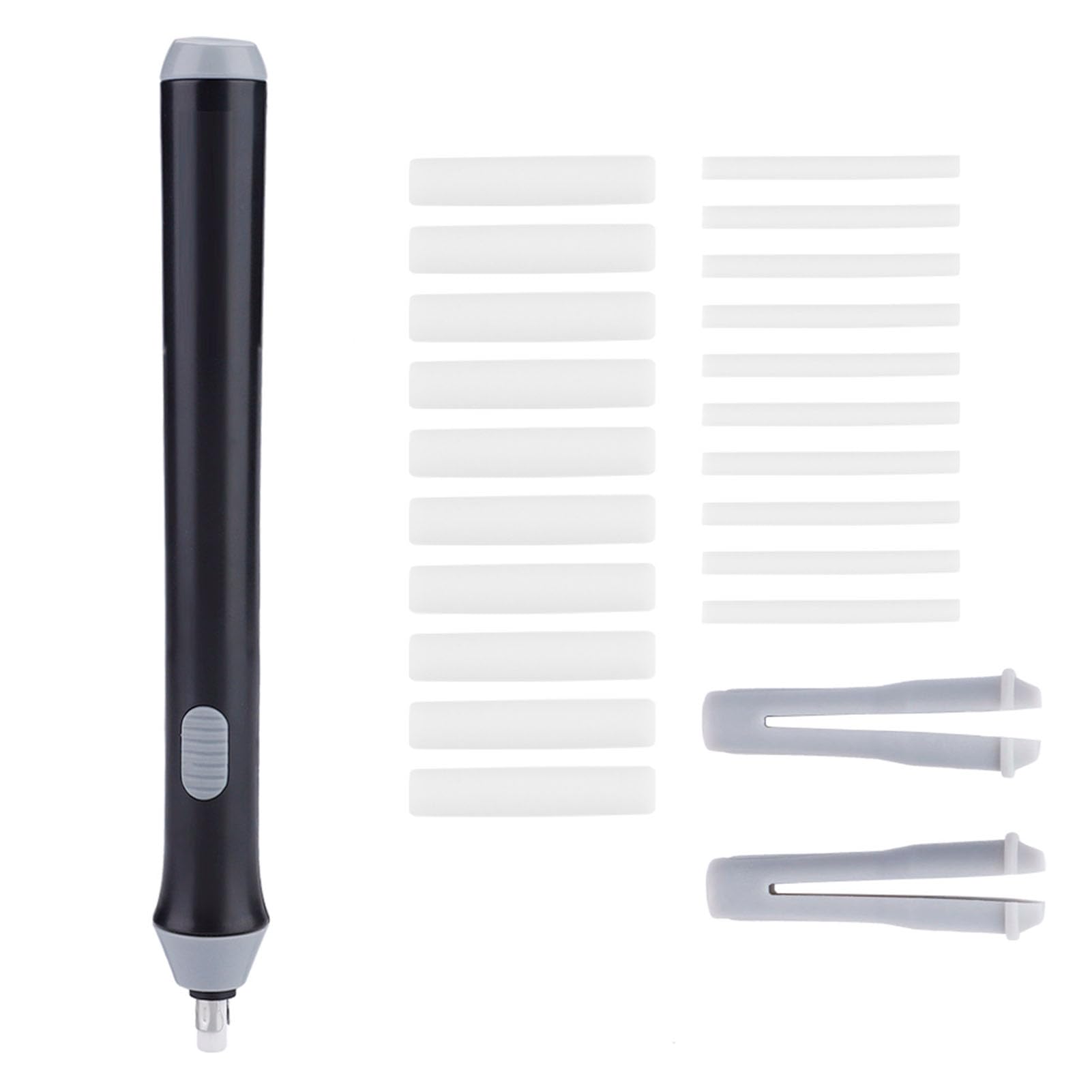Tenwin Electric Eraser - Battery Operated Automatic Pencil Eraser for Artists & Drafting with 22 Refills (Black) | Perfect for Sketching, Drawing & Professional Artwork