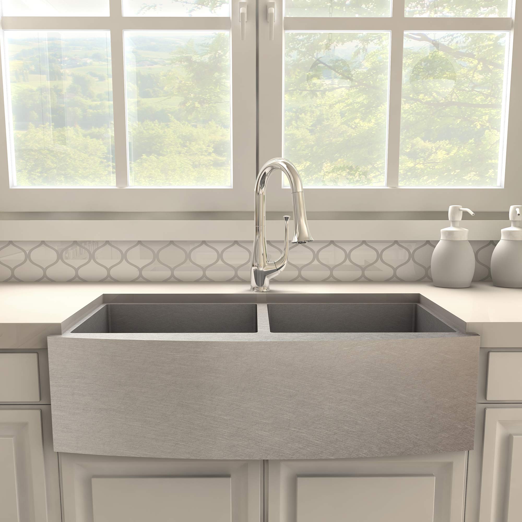 ZLINE Shakespeare Chrome Kitchen Faucet - Pull Down Sprayer, Single Handle, Commercial Grade (11-0129-CH) for Modern Farmhouse & Restaurant Style Kitchens