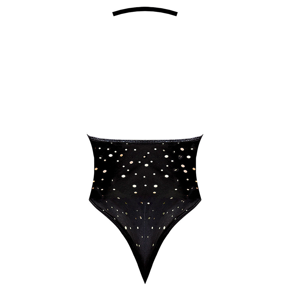 Exposed Glitz & Glam Plunging Low Back Sequin Mesh Teddy for Curvy Women - Perfect for Evening Parties, Date Nights & Special Occasions