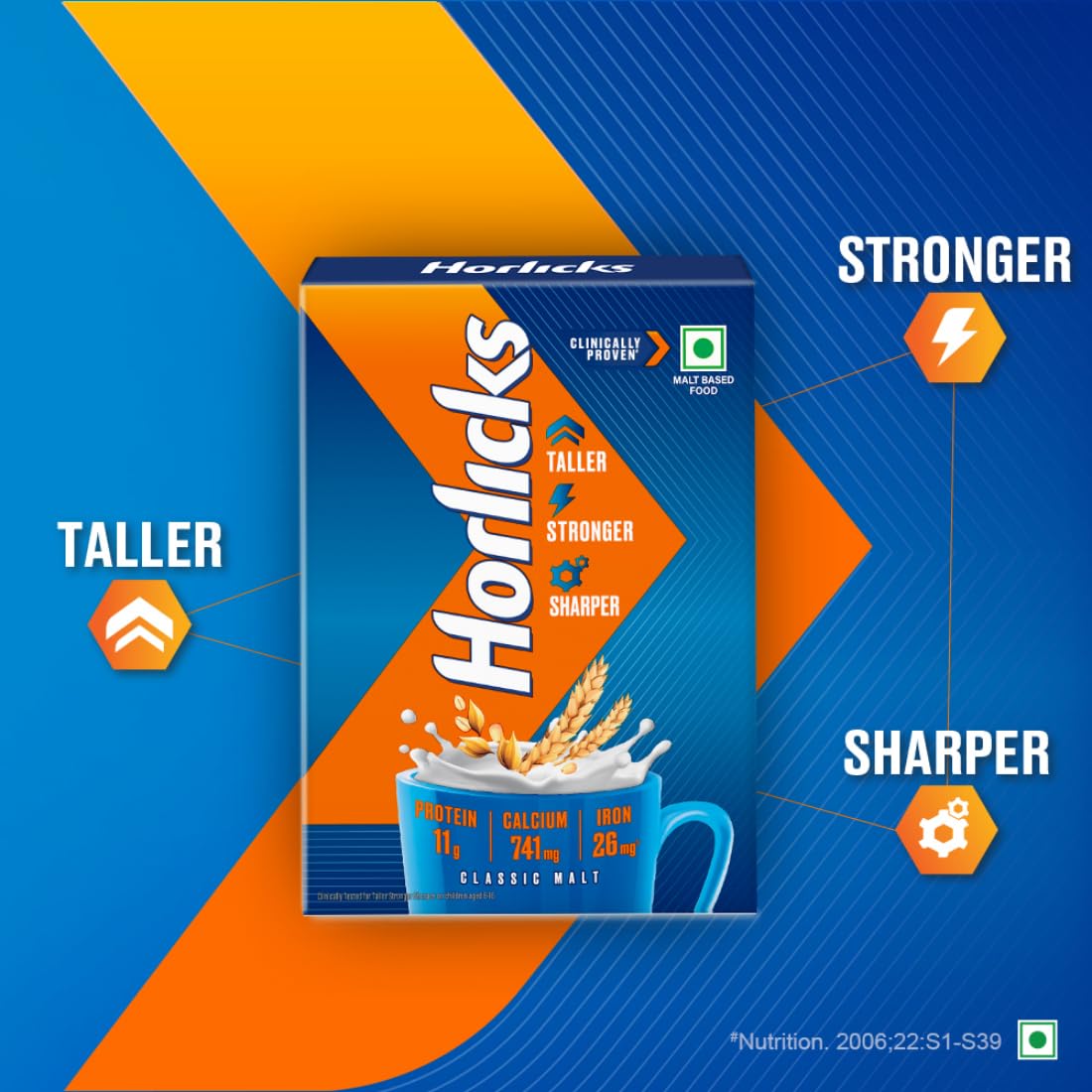 Horlicks Classic Malt Nutrition Drink Refill - 500g for Kids Growth | Clinically Proven to Support Height, Strength & Brain Development | Perfect for Breakfast, School Lunch & After-School Snacks
