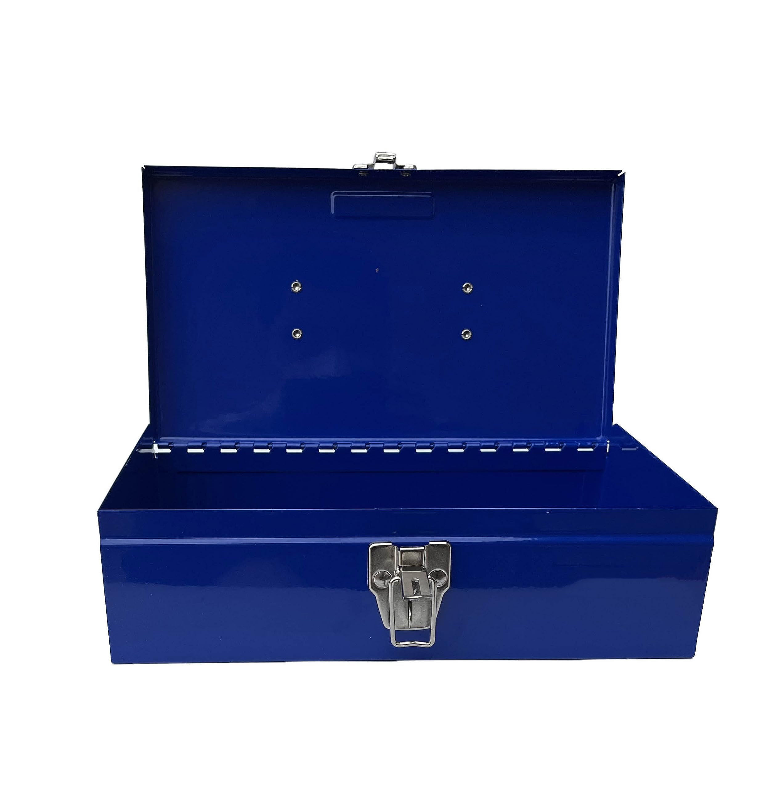 Portable Metal Tool Box with Latch - Small Parts Organizer for Carpenter Tools, Sockets & Hardware Storage (4002, Blue) | Perfect for Workshops, Job Sites & DIY Projects