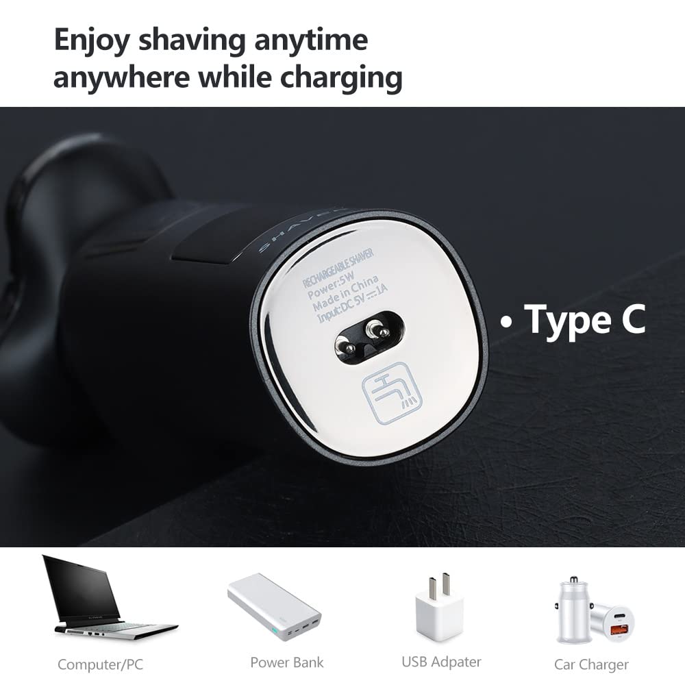 Premium Electric Razor for Men - 3D Rotary Shaver with Digital Display, 3 Blades, Interchangeable Heads & Waterproof Design - Full Body Grooming Kit for Face, Head & Body Shaving - Perfect for Travel, Home & Gym Use