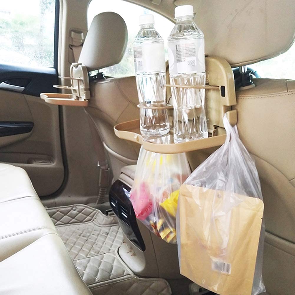**MADAGI Foldable Car Backseat Organizer - Portable Travel Tray for Food, Drinks, Laptop & Writing - Black (1-Piece) | Perfect for Road Trips, Commuting & Dining on the Go**