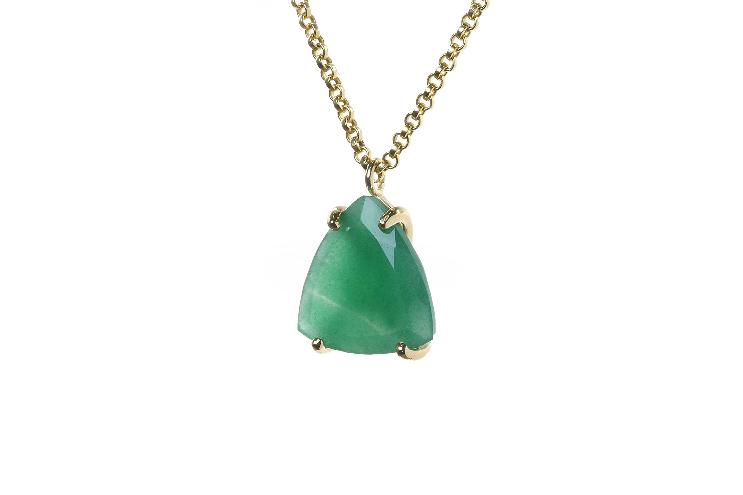 Anemone Trillion Green Aventurine Necklace - Handmade Bohemian Gemstone Pendant Jewelry for Women - Adjustable Statement Necklace for Spiritual Healing, Meditation & Boho Fashion