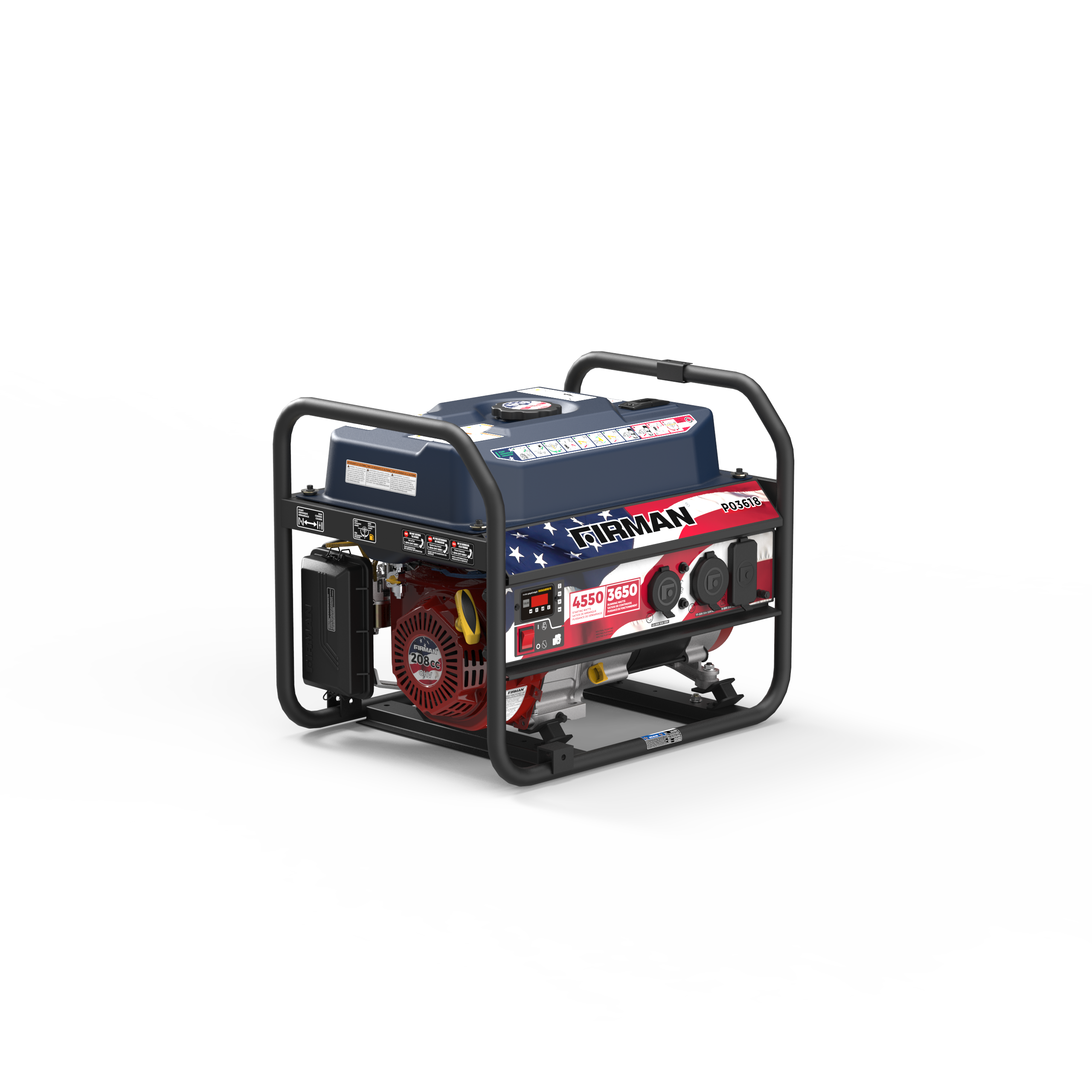 4550W Portable Gas Generator with Recoil Start - 120V Power for Camping, Outdoor Events & Emergency Backup