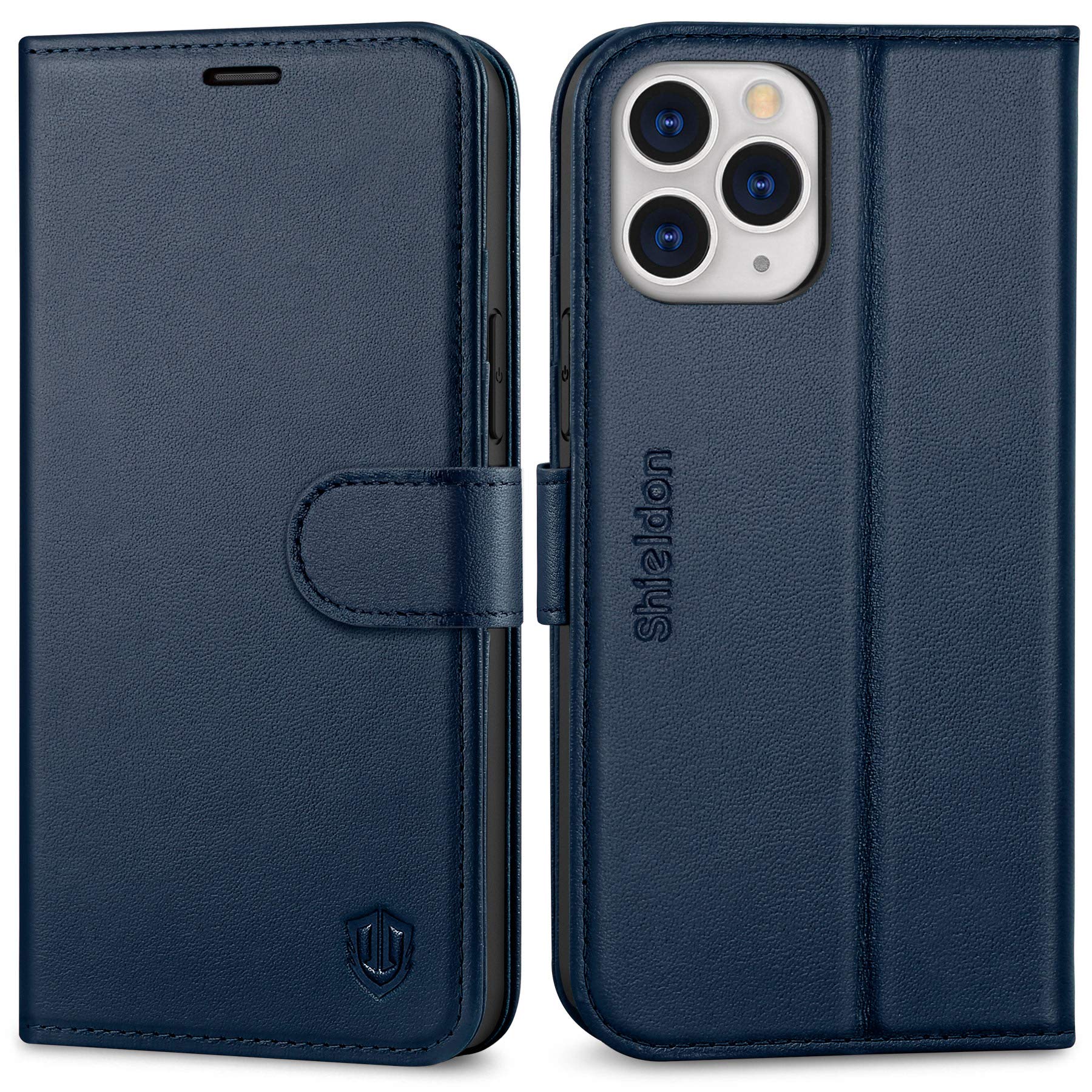 SHIELDON Genuine Leather Magnetic Wallet Case for iPhone 12 Pro Max (6.7
