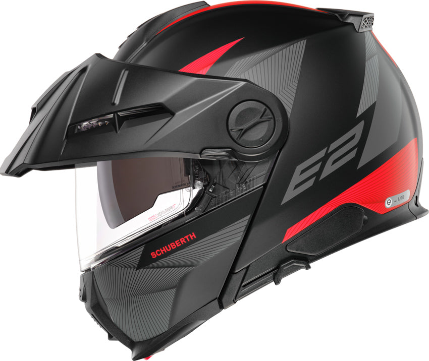 Schuberth E2 Defender Red Motorcycle Helmet - High-Performance Full Face Helmet for Men & Women - Perfect for Street Riding, Touring & Commuting